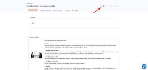 'Edit mode' knop